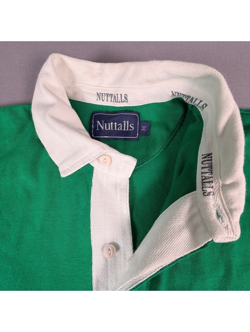 VTG Nuttfalls Ireland Rugby Shirt Mens M Green Shamrock Embroidered Jersey - Picture 4 of 8